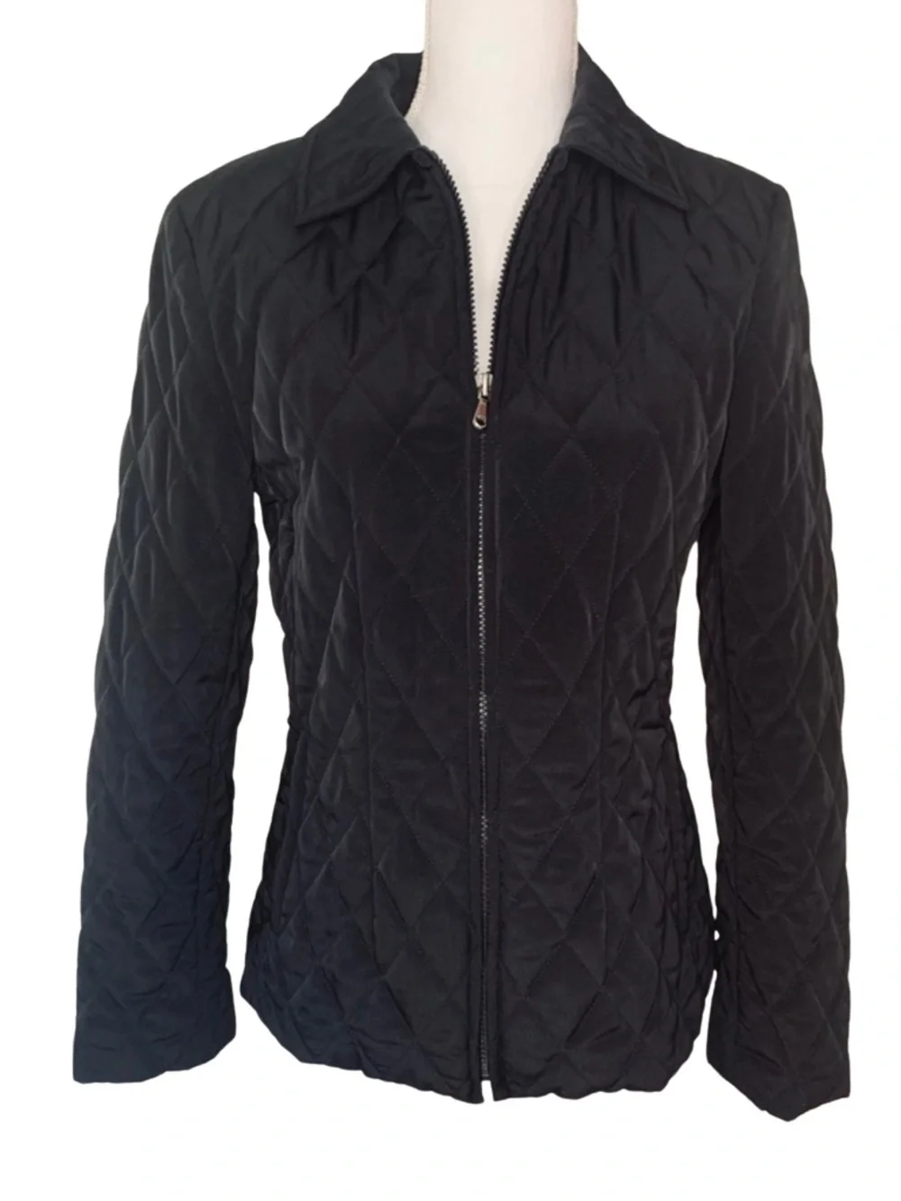 Vintage Esprit Quilted‎ Coat Jacket Women Small Black